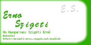 erno szigeti business card